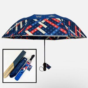 WEATHERMAN Collapsible 40” Umbrella Folds of Honor USA Windproof 4th of July